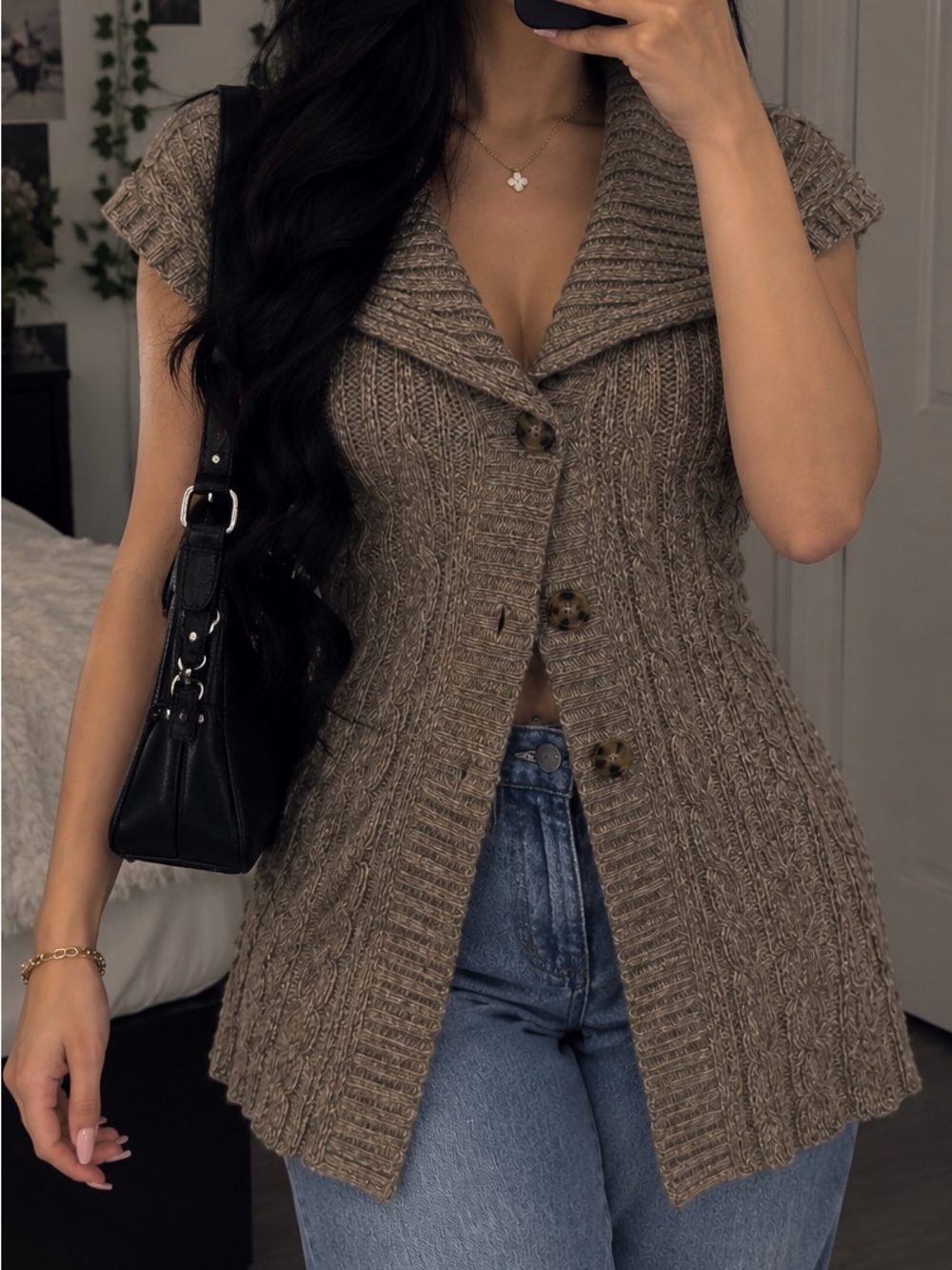 Croft & Barrow Textured Knit Long Cardigan